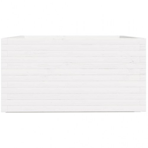 Plantekasse i massivt fyrretræ 90 x 90 x 49,5 cm - hvid