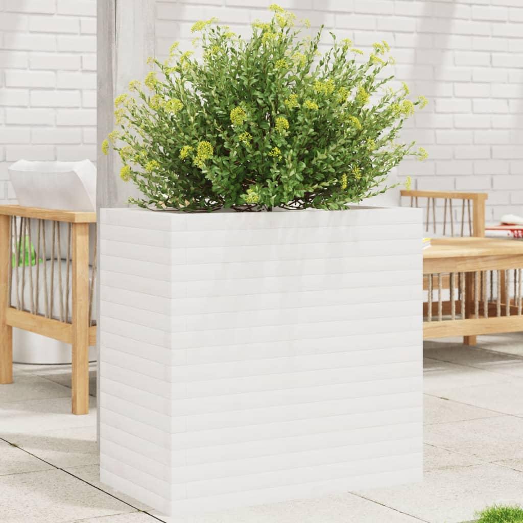 Plantekasse 40X40X49,5 Cm Massivt Fyrretræ Hvid - 70 x 40 x 68.5 cm