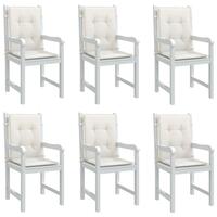Stolehynder med lav ryg 6 stk. 100x50x4 cm stof cremefarvet