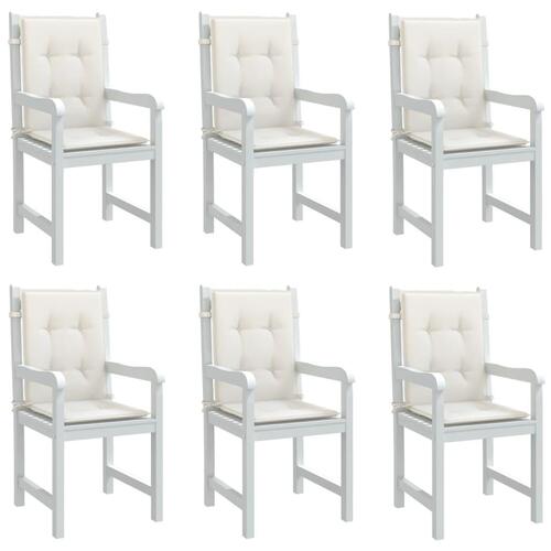 Stolehynder med lav ryg 6 stk. 100x50x4 cm stof cremefarvet