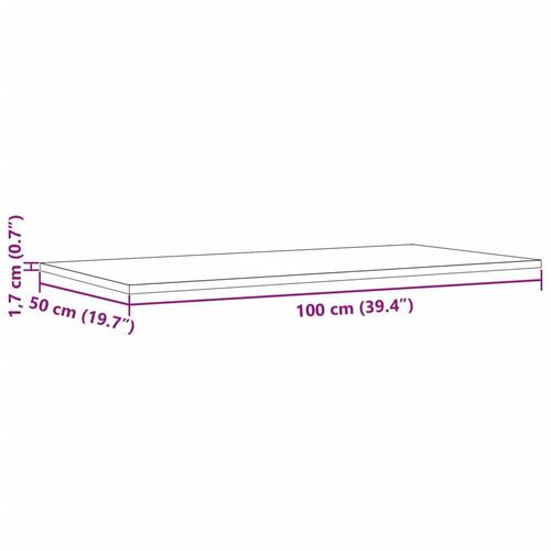 Bordplader 4 stk. 100x50x1,7 cm rektangulær massivt fyrretræ