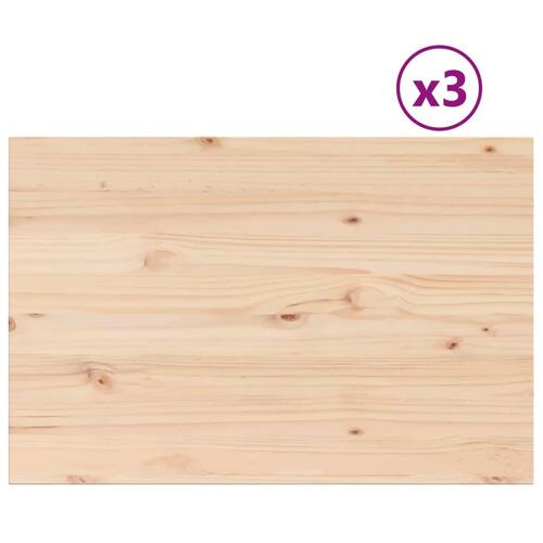 Bordplader 3 stk. 80x53x2,5 cm rektangulær massivt fyrretræ