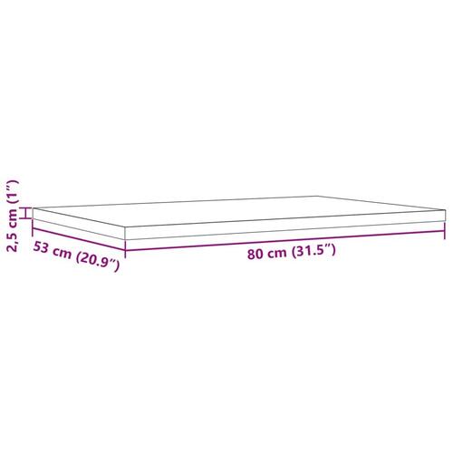 Bordplader 3 stk. 80x53x2,5 cm rektangulær massivt fyrretræ