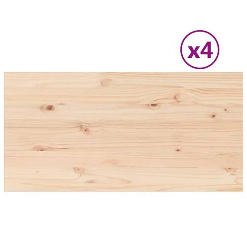 Bordplader 4 stk. 100x50x2,5 cm rektangulær massivt fyrretræ