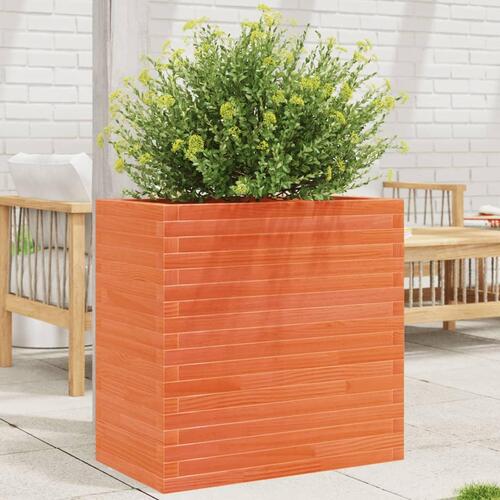 Plantekasse 70x40x68,5 cm massivt fyrretræ gyldenbrun