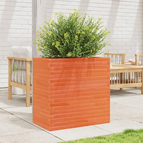 Plantekasse 70x40x68,5 cm massivt fyrretræ gyldenbrun
