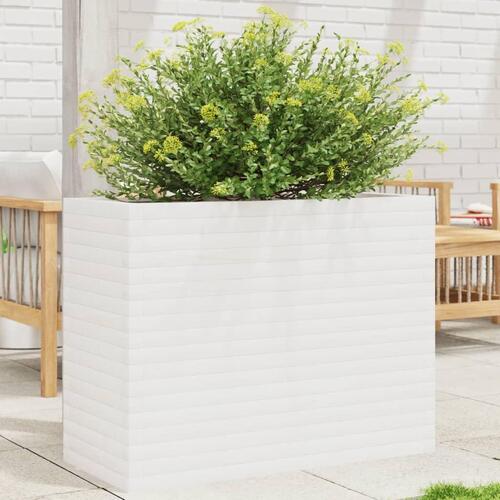 Plantekasse 90x40x68,5 cm massivt fyrretræ hvid