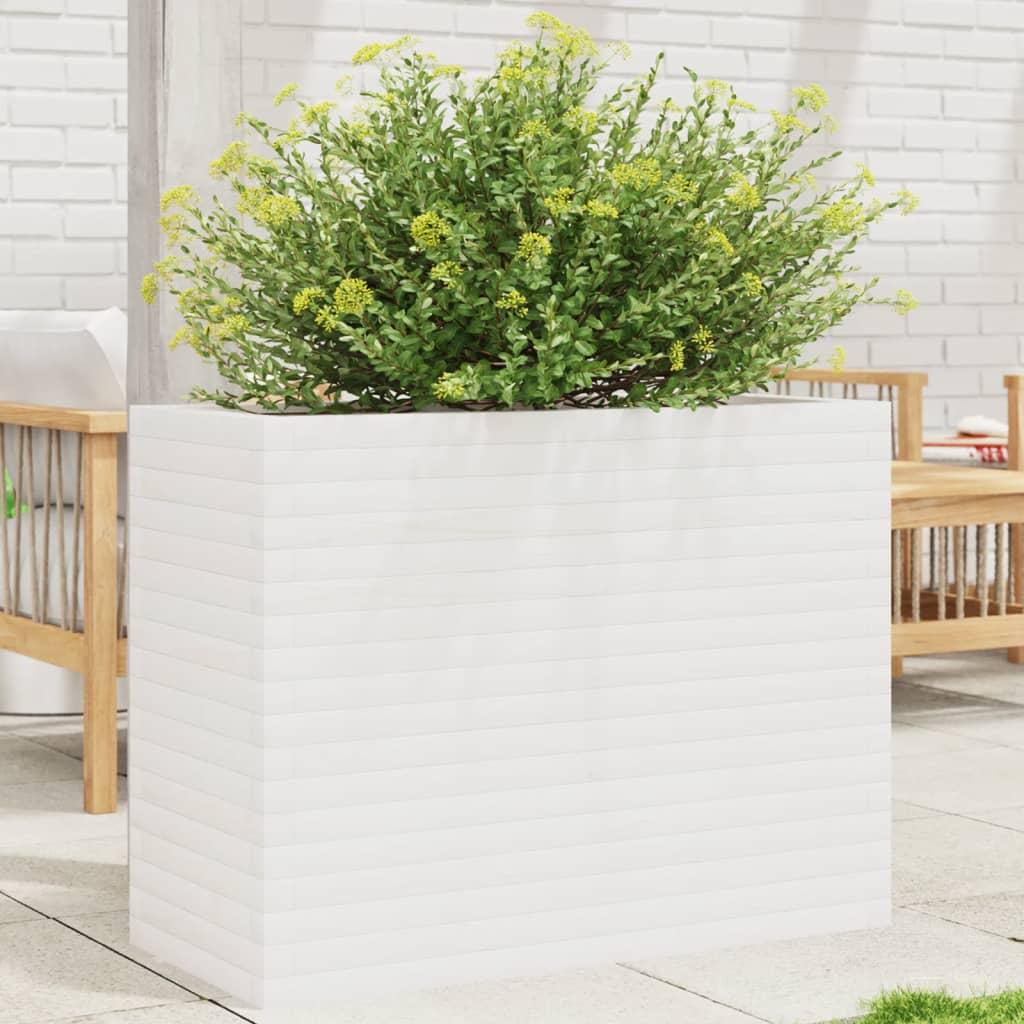 Plantekasse 90x40x68,5 cm massivt fyrretræ hvid