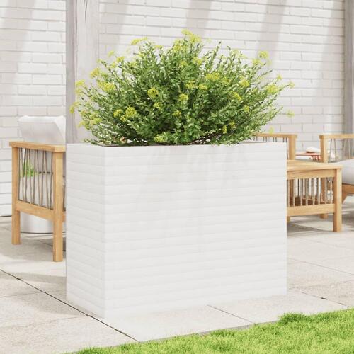 Plantekasse 90x40x68,5 cm massivt fyrretræ hvid