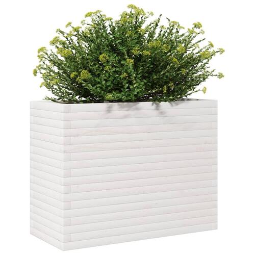 Plantekasse 90x40x68,5 cm massivt fyrretræ hvid