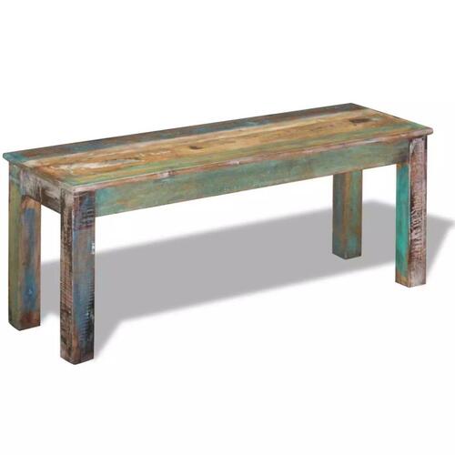 Bænk 110x35x45 cm massivt genbrugstræ