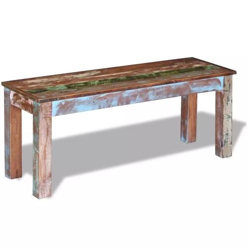 Bænk 110x35x45 cm massivt genbrugstræ