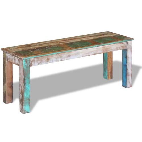 Bænk 110x35x45 cm massivt genbrugstræ