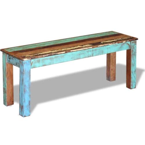 Bænk 110x35x45 cm massivt genbrugstræ