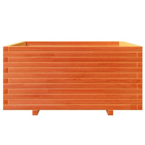 Plantekasse i massivt fyrretræ 100 x 100 x 49,5 cm - gyldenbrun