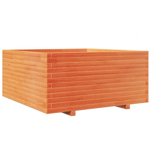 Plantekasse i massivt fyrretræ 100 x 100 x 49,5 cm - gyldenbrun