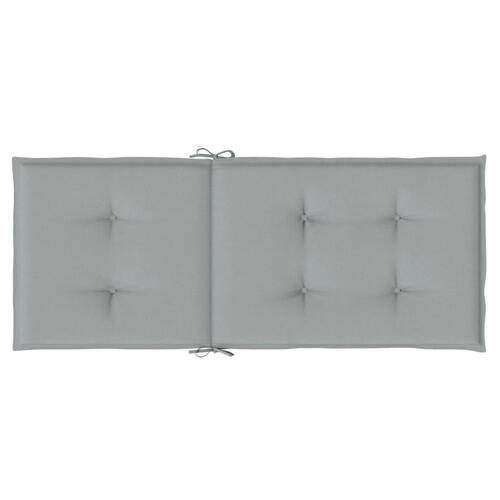 Stolehynder med høj ryg 2 stk. 120x50x4 cm stof lysegrå