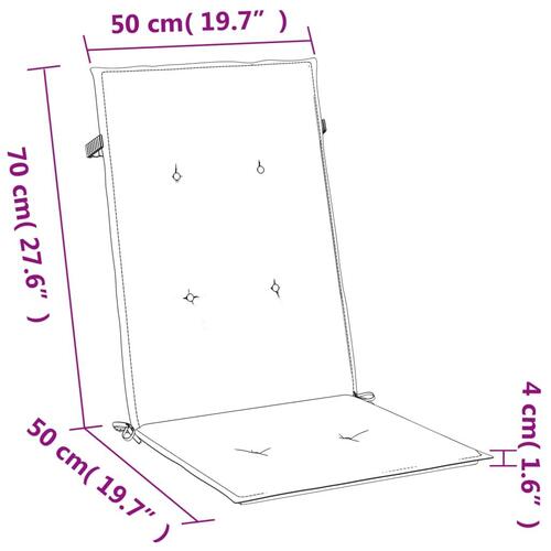 Stolehynder med høj ryg 4 stk. 120x50x4 cm stof antracitgrå
