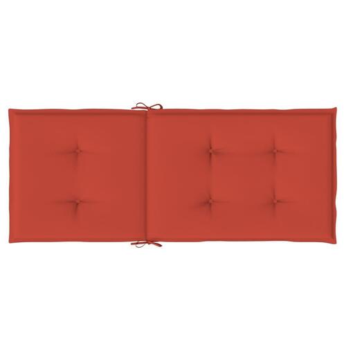 Stolehynder med høj ryg 4 stk. 120x50x4 cm stof rød