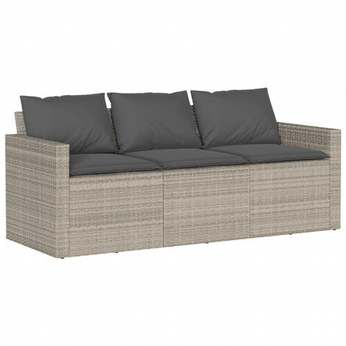 Sofasæt til haven 6 dele med hynder polyrattan lysegrå