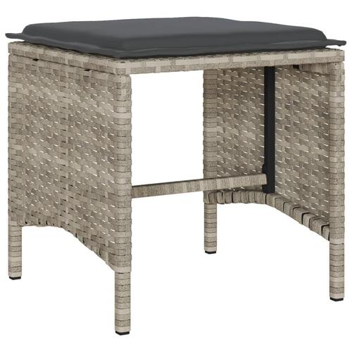 Sofasæt til haven 6 dele med hynder polyrattan lysegrå