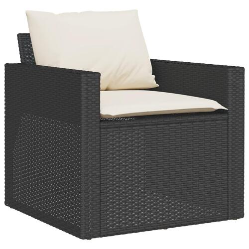 Sofasæt til haven 6 dele med hynder polyrattan sort
