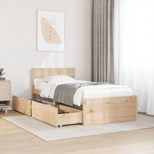 Sengeramme uden madras 90x190 cm massivt fyrretræ