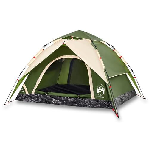 3-personers campingtelt kuppel quick-release grøn