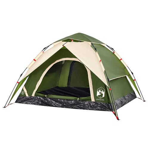 3-personers campingtelt kuppel quick-release grøn