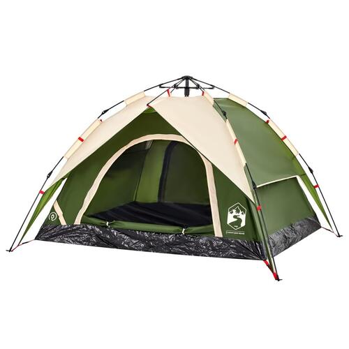 3-personers campingtelt kuppel quick-release grøn