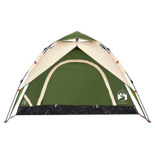 3-personers campingtelt kuppel quick-release grøn