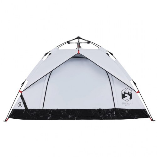 3-personers campingtelt kuppel quick-release mørklægning hvid