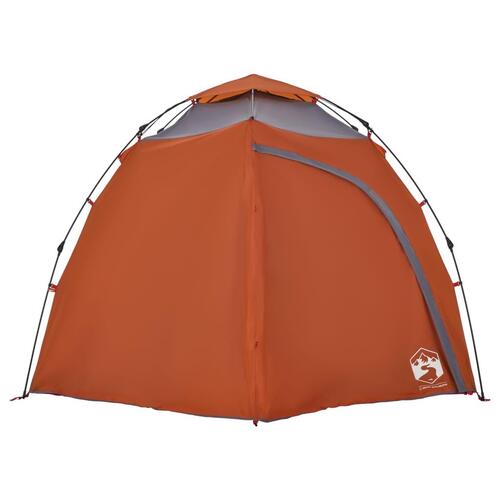 4-personers campingtelt kuppel quick-release grå og orange