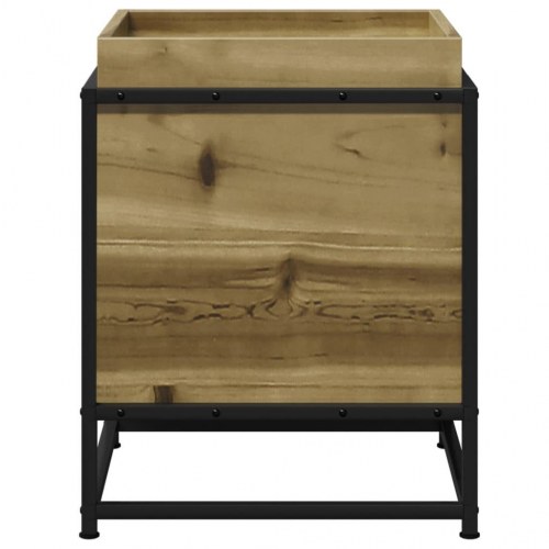 Plantekasse 40×40×50 cm i imprægneret fyrretræ med stålstel