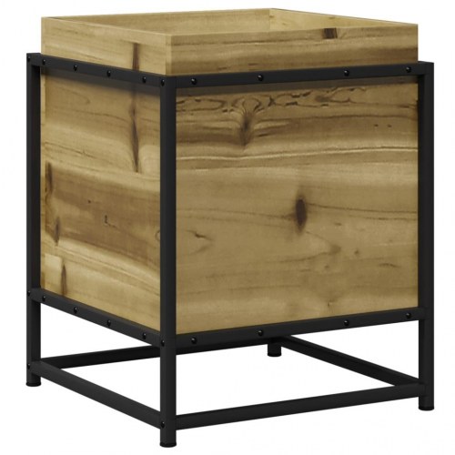 Plantekasse 40×40×50 cm i imprægneret fyrretræ med stålstel