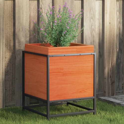 Plantekasse 40x40x50 cm massivt fyrretræ gyldenbrun