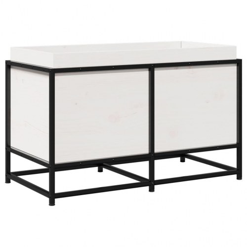 Plantekasse 80x40x50 cm massivt fyrretræ hvid