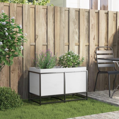 Plantekasse 80x40x50 cm massivt fyrretræ hvid