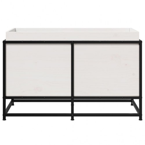 Plantekasse 80x40x50 cm massivt fyrretræ hvid