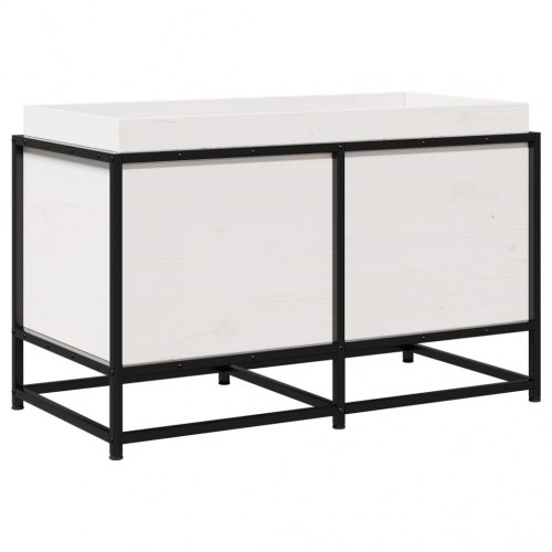 Plantekasse 80x40x50 cm massivt fyrretræ hvid