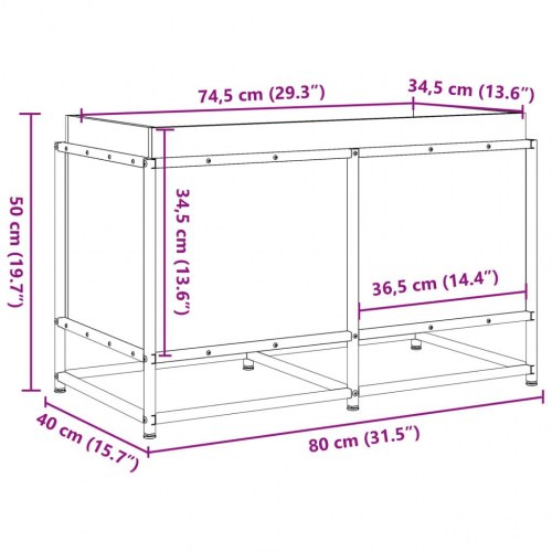 Plantekasse 80x40x50 cm massivt fyrretræ hvid