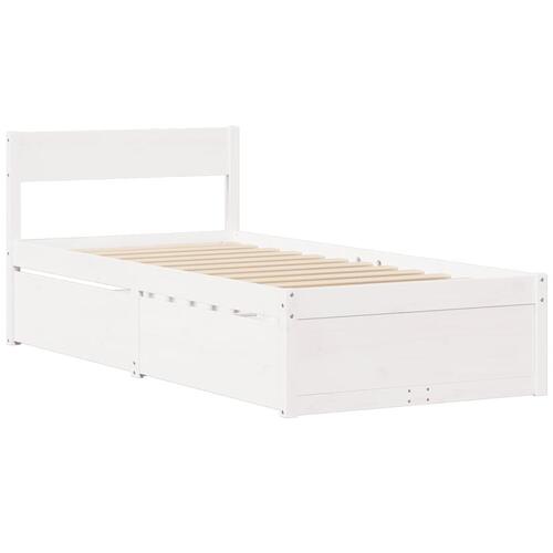 Sengeramme uden madras 90x190 cm massivt fyrretræ hvid