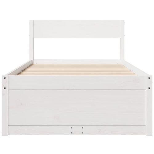 Sengeramme uden madras 90x190 cm massivt fyrretræ hvid