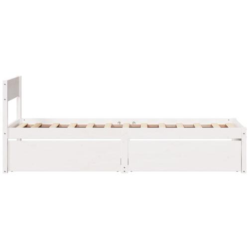 Sengeramme uden madras 90x190 cm massivt fyrretræ hvid