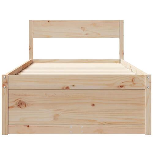 Sengeramme uden madras 75x190 cm massivt fyrretræ