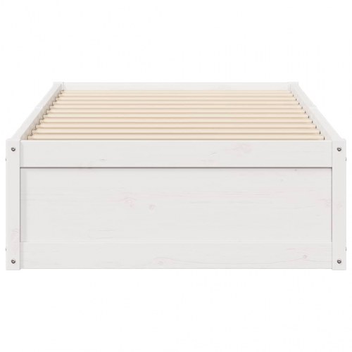 Sengeramme uden madras 75x190 cm massivt fyrretræ hvid