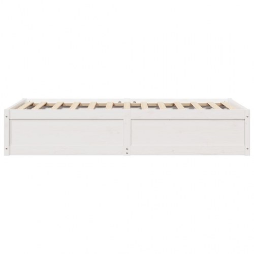 Sengeramme uden madras 75x190 cm massivt fyrretræ hvid