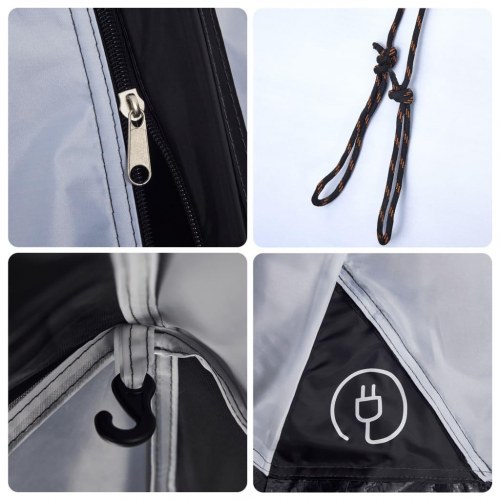 4-personers campingtelt kuppel quick-release mørklægning hvid