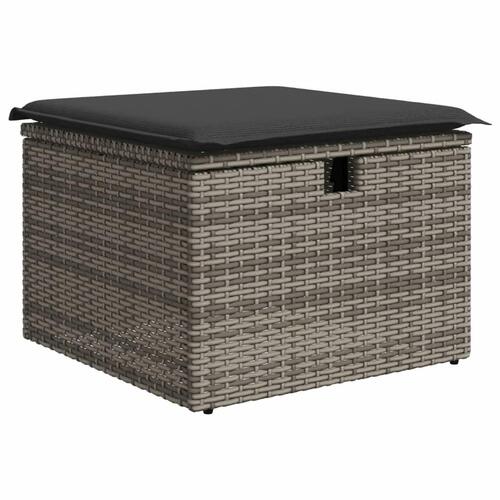 Sofasæt til haven 9 dele med hynder polyrattan grå