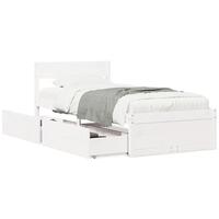 Sengeramme uden madras 100x200 cm massivt fyrretræ hvid